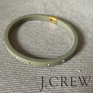 J. Crew green bangle with rhinestones